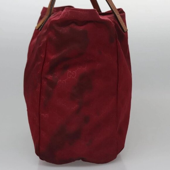 GUCCI GG Canvas Tote Bag Nylon Red 282439 Auth 114411 - Picture 6 of 16